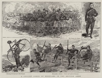 イギリス陸軍の常連のサイクリスト軍団 作： Alfred Chantrey Corbould